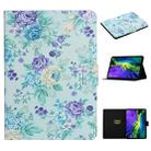 For iPad Pro 11 2020 Flower Pattern Horizontal Flip Leather Tablet Case with Card Slots & Holder(Purple Flower) - 1
