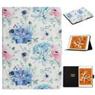 For iPad Mini 2019 Flower Pattern Horizontal Flip Leather Case with Card Slots & Holder(Blue Flower On White) - 1