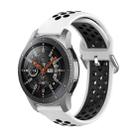 For Samsung Galaxy Watch 46mm / Gear S3 Universal Sports Two-tone Silicone Watch Band(White Black) - 1