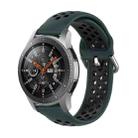 For Samsung Galaxy Watch 46mm / Gear S3 Universal Sports Two-tone Silicone Watch Band(Olive Green+Black) - 1