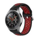 For Samsung Galaxy Watch 46mm / Gear S3 Universal Sports Two-tone Silicone Watch Band(Black Red) - 1