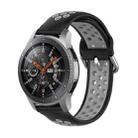 For Samsung Galaxy Watch 46mm / Gear S3 Universal Sports Two-tone Silicone Watch Band(Black Grey) - 1