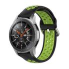 For Samsung Galaxy Watch 46mm / Gear S3 Universal Sports Two-tone Silicone Watch Band(Black Lime) - 1