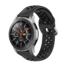 For Samsung Galaxy Watch 46mm / Gear S3 Universal Sports Two-tone Silicone Watch Band(Black) - 1