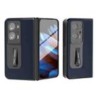 For OPPO Find N2 Integrated Genuine Leather Xiaoya Series Phone Case with Holder(Blue) - 1