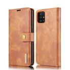 For Samsung Galaxy A51 5G DG.MING Crazy Horse Texture Flip Detachable Magnetic Leather Case with Holder & Card Slots & Wallet(Brown) - 1