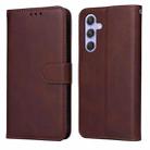 For Samsung Galaxy M54 5G Classic Calf Texture Flip Leather Phone Case(Brown) - 1