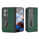 For OPPO Find N2 ABEEL Integrated Genuine Leather Luxury Series Phone Case with Holder(Night Green) - 1