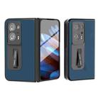 For OPPO Find N2 ABEEL Integrated Genuine Silky Soft ABEEL Phone Case with Holder(Blue) - 1