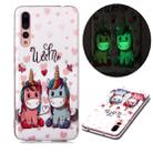 For Huawei P20 Pro Luminous TPU Soft Protective Case(Couple Unicorn) - 1