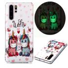 For Huawei P30 Pro Luminous TPU Soft Protective Case(Couple Unicorn) - 1