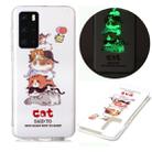 For Huawei P40 Luminous TPU Soft Protective Case(Cats) - 1