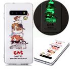 For Samsung Galaxy S10 Luminous TPU Soft Protective Case(Cats) - 1