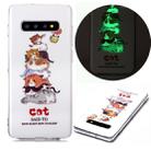 For Samsung Galaxy S10+ Luminous TPU Soft Protective Case(Cats) - 1