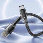 YESIDO CA97 2.4A USB to Type-C Braided Charging Data Cable with Indicator Light, Length:1.2m(Black) - 2