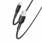 YESIDO CA98 2.4A USB to Type-C Braided Charging Data Cable with Indicator Light, Length:2m(Black) - 1