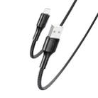 YESIDO CA97 2.4A USB to Micro USB Braided Charging Data Cable with Indicator Light, Length:1.2m(Black) - 1