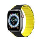 DUX DUCIS Magnetic Silicone Watch Band For Apple Watch Ultra 49mm(Black Yellow) - 1