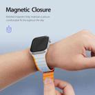 DUX DUCIS Magnetic Silicone Watch Band For Apple Watch 8 45mm(Grey Orange) - 2