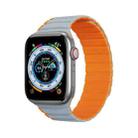 DUX DUCIS Magnetic Silicone Watch Band For Apple Watch SE 2022 40mm(Grey Orange) - 1