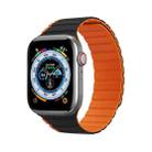 DUX DUCIS Magnetic Silicone Watch Band For Apple Watch SE 2023 44mm(Black Orange) - 1