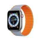 DUX DUCIS Magnetic Silicone Watch Band For Apple Watch SE 2023 44mm(Grey Orange) - 1