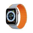 DUX DUCIS Magnetic Silicone Watch Band For Apple Watch 9 45mm(Grey Orange) - 1