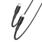 YESIDO CA99 20W USB-C / Type-C to 8 Pin Braided Charging Data Cable with Indicator Light, Length:1.2m(Black) - 1
