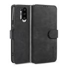 For OnePlus 8 Pro DG.MING Retro Oil Side Horizontal Flip Case with Holder & Card Slots & Wallet(Black) - 1