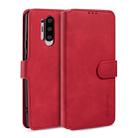 For OnePlus 8 Pro DG.MING Retro Oil Side Horizontal Flip Case with Holder & Card Slots & Wallet(Red) - 1