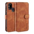 For Samsung Galaxy A21s DG.MING Retro Oil Side Horizontal Flip Case with Holder & Card Slots & Wallet(Brown) - 1