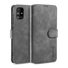 For Samsung Galaxy A51 5G DG.MING Retro Oil Side Horizontal Flip Case with Holder & Card Slots & Wallet(Gray) - 1