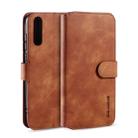 For Huawei Y8p DG.MING Retro Oil Side Horizontal Flip Case with Holder & Card Slots & Wallet(Brown) - 1