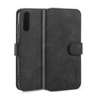 For Huawei Y8p DG.MING Retro Oil Side Horizontal Flip Case with Holder & Card Slots & Wallet(Black) - 1