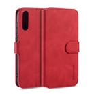 For Huawei Y8p DG.MING Retro Oil Side Horizontal Flip Case with Holder & Card Slots & Wallet(Red) - 1