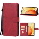 For vivo Y36 India Leather Phone Case(Red) - 1