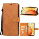 For vivo Y36 India Leather Phone Case(Brown) - 1