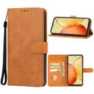 For vivo Y36 Russia Leather Phone Case(Brown) - 1