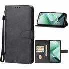 For vivo iQOO Z9x Leather Phone Case(Black) - 1