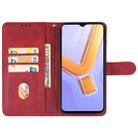 For vivo Y28s Leather Phone Case(Red) - 3