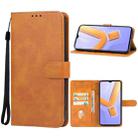 For vivo Y28s Leather Phone Case(Brown) - 1