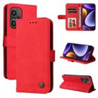 For Xiaomi Redmi Poco F5 Skin Feel Life Tree Metal Button Leather Phone Case(Red) - 1