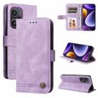 For Xiaomi Redmi Poco F5 Skin Feel Life Tree Metal Button Leather Phone Case(Purple) - 1