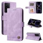 For Xiaomi Redmi K60 / K60 Pro Skin Feel Life Tree Metal Button Leather Phone Case(Purple) - 1