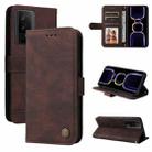 For Xiaomi Redmi K60 / K60 Pro Skin Feel Life Tree Metal Button Leather Phone Case(Brown) - 1