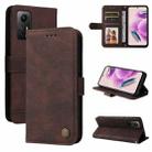 For Xiaomi Redmi Note 12S 4G Skin Feel Life Tree Metal Button Leather Phone Case(Brown) - 1