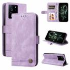 For Xiaomi 13T / Redmi K60 Ultra Skin Feel Life Tree Metal Button Leather Phone Case(Purple) - 1