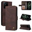 For Xiaomi 13T / Redmi K60 Ultra Skin Feel Life Tree Metal Button Leather Phone Case(Brown) - 1