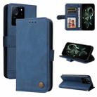 For Xiaomi 13T / Redmi K60 Ultra Skin Feel Life Tree Metal Button Leather Phone Case(Blue) - 1