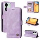 For Xiaomi Redmi 13C 4G Skin Feel Life Tree Metal Button Leather Phone Case(Purple) - 1